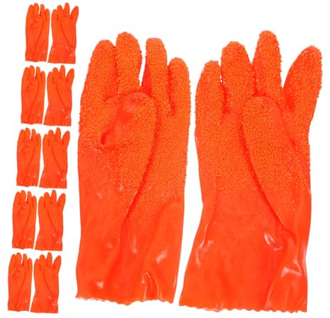Veemoon 6pairs Pipe Cleaning Gloves Heavy Duty Non-slip for Sewer Drain Cleaning Abrasion Resistant Safety Use in Kitchen Bathroom