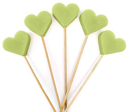 M MAMA MANUELA Piruleta de jabón para regalo de invitados - Jaboncitos aromáticos, recuerdo único para boda, bautizo, comunión, cumpleaños - Pack 10 ud. - Aroma Té verde - Detalles originales eventos