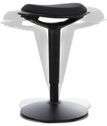 Comix Sgabello oscillante in piedi con altezza regolabile di 57-72 cm. Sgabello da ufficio con superficie antiscivolo, materiale riciclabile al 100%, adatto per casa e ufficio (nero)