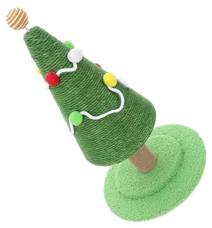 Didiseaon Rascador para Gatos Forma de Árbol de Navidad Sisal Natural Vertical Resistente para Gatitos Juguete para Proteger Muebles y Seguro