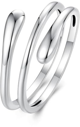 SOUTHPLUS Ring Silber 925 Damen Minimalist Elegant Ringe Silber Verstellbare Ring Daumenring Damen Fingerring Verlobung Versprechen Offene Ringe Schmuck für Freundin Frauen Mom (Minimalist Stapelbar)
