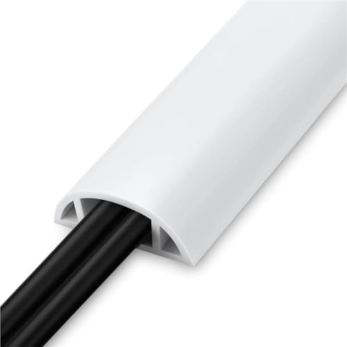 caNaleta Cables Pared Adhesivo 1 cubrecables de Suelo 3,0 m (118,11 Pulgadas), Color Negro, for Evitar tropiezos con Cables. Cubrecables eléctricos(White)