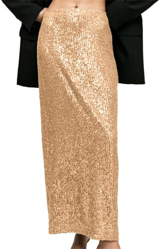 Générique Paljettklänning rund dam paljettklänning dam kväll minilånga klänningar låg midja rak 2025 ny paljettkjol chic och elegant klänning vinter glamour bustierklänningar cocktailkjol, Guld, M