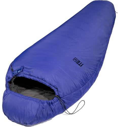 Mummy Sleeping Bag for Adults, 43°F Comfort, 3 Season Sleeping Bags | For spring and fall camping, backpacking and cool summer nights, with an adjustable hood and zip-open footbox for airflow