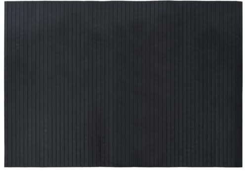 Heofavd Tapis en bambou noir 70 x 100 cm – Tapis rectangulaire en bambou avec dessous antidérapant, tapis en bois résistant pour salon, couloir, cuisine et salle à manger