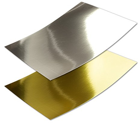 Metallic Spiegel Papier - 20er-Set - GOLD - SILBER - GEMISCHTES SET - Rückseite Weiß - DIN A4 21,0 x 29,5 cm - ideal zum Selbstgestalten & Kreieren - GUSTAV NEUSER