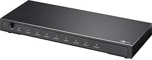 Goobay 58979 HDMI Splitter Ultra HD 4K / 2K, 1 IN / 8 OUT verteilt ein HDMI Signal auf bis zu 8 Bildschirme