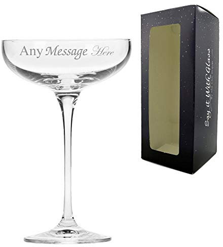 Personalised Engraved 240ml Infinity Champagne Saucer Gift Box Wedding Birthday Christmas
