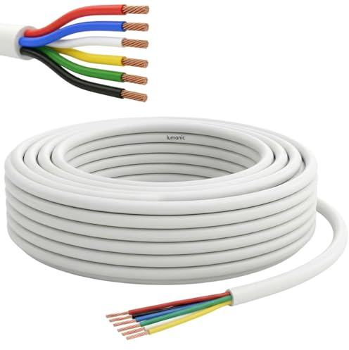 Lumonic 6x0,34mm² RGBW CCT LED Steuerleitung 20m | ummanteltes 6 adriges Kabel flexibel | LiYY Verlängerung, Stromkabel, LED Zuleitung, Steuerkabel
