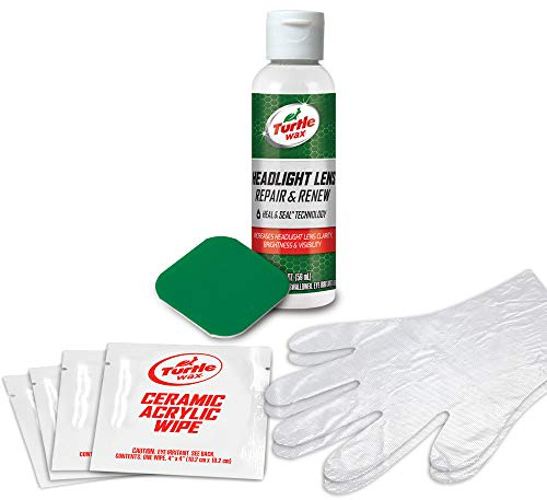 Turtle Wax 53435 Speed Headlight Lens Restorer Kit with Ceramic Acrylic Protection Wipes 2 fl. oz