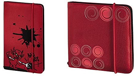 Hama CD Tasche Up to Fashion (für 48 Discs, CD/DVD/Blu-ray/Hörbücher, Mappe zur Aufbewahrung, platzsparend für Auto und Zuhause, Mit Teufel Motiv) Rot & Fashion Nylontasche (für CD-/DVD) rot
