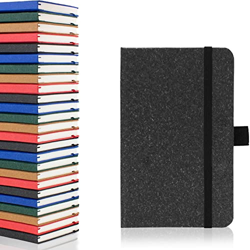 Notes London umweltfreundliches Öko-Notizbuch im A6 Format mit linierten Seiten und Datumsmarkierungen, 100% Recyclingpapier, Band, Stiftschlaufe und Einfassungsband (Schwarz/Holzkohle)