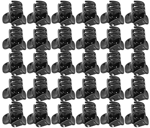 Joyzan Pinza Pequeña Pelo, Mini Grip Clip Pulpo Garra Pelo Agarre Bebé Garras 1cm Horquilla Plástica Abrazadera Cabello Elegante Negro Accesorio Niñas Mujeres Mujer, 100Piezas