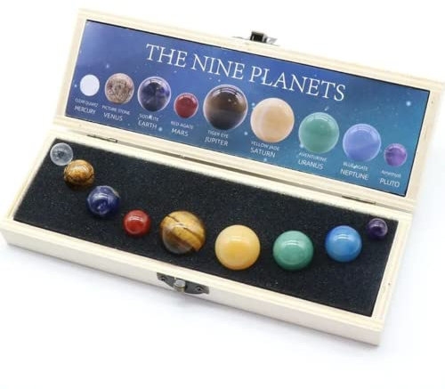 Murmeln des Sonnensystems, 9 Murmeln der Planeten des Sonnensystems, Murmeln Merkur, Venus, Erde, Mars, Jupiter, Saturn, Uranus, Neptun und Pluto, Murmelspiel zum Sammeln