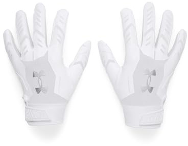 Under Armour Gants de football F9 Nitro pour homme, (100), blanc/gris/argenté métallisé, taille XL