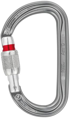 PETZL Am'd Screw-Lock Grau - Funktioneller robuster Aluminium Karabiner, Größe One Size - Farbe Grau