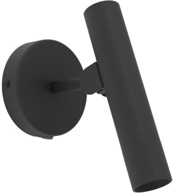 Eglo Almudaina - Lampada da parete LED per interni, minimalista, con faretto spot mobile, faretto da parete in metallo nero, lampada per soggiorno e camera da letto, colore luce bianco caldo