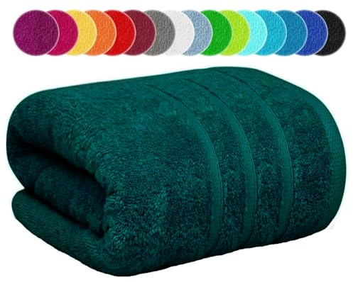 Telo da bagno extra large, 100 x 200 cm, da bagno di grandi dimensioni, XXL, super morbidi, 100% cotone egiziano, asciugamano da spiaggia avvolto sul corpo, 600 g/m² (colore blu laguna, 1)