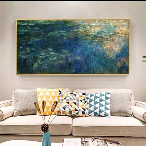 Syiboo DIY 5D Diamant Malerei,Diamond Painting Groß，Kristall Strass Stickerei Bilder Diamant Malerei Kits für Geschenk/Wanddekoration Monet Seerose 50x150cm-20x60 inch s-90
