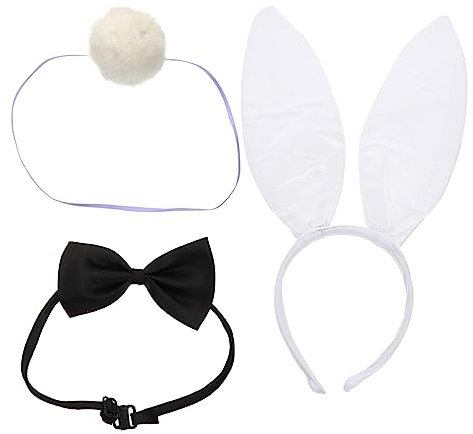 Housoutil Kaninchenohr Haarband Mit Hasenschwanz Fliege Für Kostüm Requisiten Kostüm Party Accessoires Für Halloween Cosplay Karneval