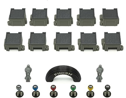 BGExpansions Pack Completo de Mejora para Heat: Pedal to The Metal y Expasión Lluvia Torrencial - 20 Piezas | Accesorios, Tokens y componentes para Juegos de Mesa.