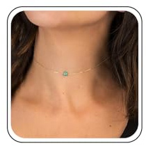 TseenYi Boho Türkis Halskette Oval Türkis Anhänger Halskette Gold Türkis Choker Halskette Kleine Blaue Edelsteine Halskette Minimalistische Kette Halskette Schmuck Für Frauen Und Mädchen