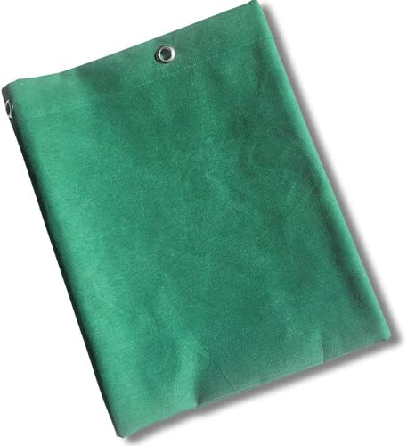 Tenda Sole Esterno Oscurante, 60% Cotone 40% Poliestere, Balcone Terrazzo Veranda Gazebo Portico con Anelli e Ganci, Resistente e Lavabile, Tinta Unita (VERDE SCURO, 145x290)