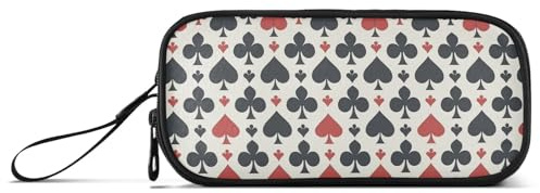 Reiacy Federmäppchen mit Spielkarten-Druck, großes Fassungsvermögen, Federmäppchen mit Reißverschlussfächern, Schreibwaren, Federmäppchen für Kinder, Teenager, Schule, mehrfarbig, Einheitsgröße,