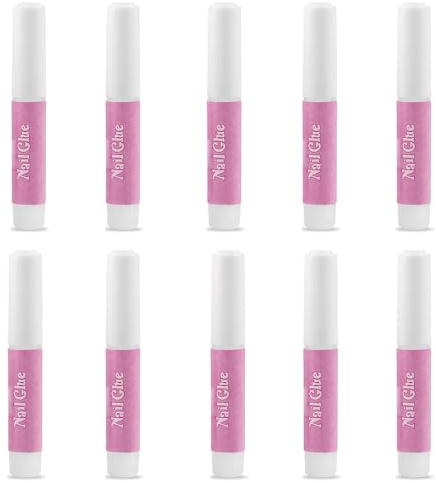 10 pcs Super Strong Nail Glue for Acrylic Nails Press On Nails Nail Tips Glue for Stick On Nails Long Lasting Adhesive Bond for False Nails Strengthener for Nail Tips