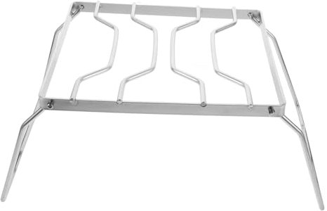 BESPORTBLE Barbecue extérieur support de gril portatif au grille de barbecue pliante étagère de camping accessoires de table cuisine de camp support de poêle Acier inoxydable Silver