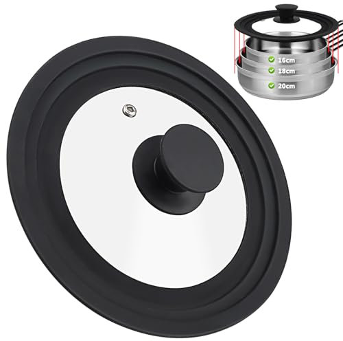 Hisdricus Coperchio Universale en Silicone per Padelle, Coperchi pentole Adatto a Diametri :16 cm, 18 cm, 20 cm