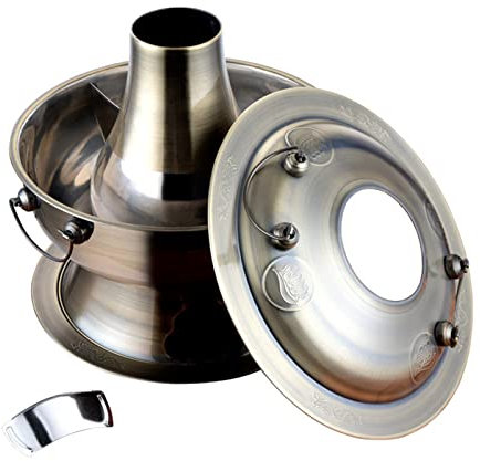 Pentola Tradizionale Cinese In Rame, Pentola Shabu Vintage, Pentola Shabu Shabu Vintage In Rame Con Divisore, Pentola Cinese Shabu Shabu A Carbone A Due Sapori Pentole Pentole In Acciaio Inossidabile