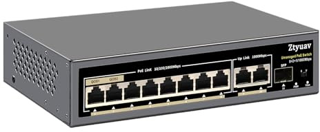 Unverwalteter 11-Port Gigabit PoE Switch mit 8 PoE+-Ports bei 120 W, 2 Uplinks und 1 IEEE802.3af/at SFP-Steckplatz, QoS, automatische PD-Erkennung, 6 KV Schutz (11)