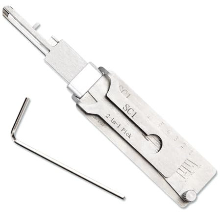 Cumnvulnt 2-in-1 Stainless Steel Master Key Decoder Lock Picking Tool, Professional Locksmith Tools for Home, Vehicle, Commercial