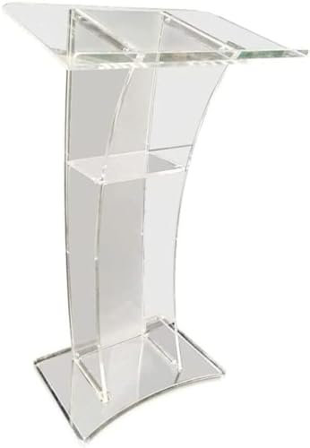 Acryl Podium Klar Transparent Kirche Rednerpult Kanzel Ständer - Schräg Podium für Konferenzen, Vorträge und Präsentationen - Bodenstehendes Design für Büro und Veranstaltungen