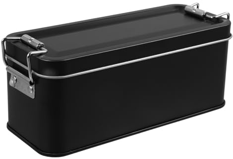 Black Tinplate Cookie Tin Storage Box for Biscuits and Sweets