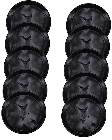 BAZEITFLOW Bandejas para Macetas De Plástico Impermeables 10 Piezas Negras para Interior y Exterior, Palet Base Resistente para Bonsáis y Plantas, Rejilla De Drenaje Funcional