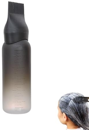 Aplicador de aceite para el cabello de 6 onzas con peine, tinte de raíz profesional y botella de tratamiento, champú reutilizable con escala de medición, teñido para una aplicación precisa, estilo