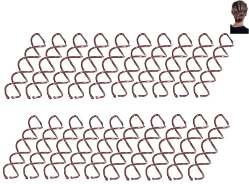 20 horquillas en espiral, horquillas para el pelo, accesorios para el cabello, horquillas giratorias, accesorios para peinados, adecuados para diferentes peinados (marrón)