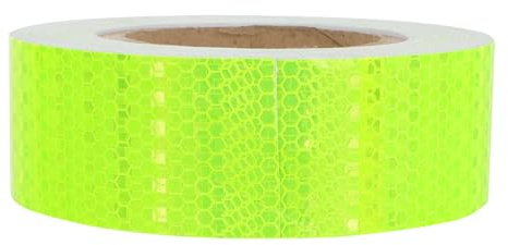 FOMIYES Ruban Réfléchissant Adhésif Jaune Fluorescent 5 CM X 25 M Bande de Signalisation Nocturne Imperméable pour Véhicules Sécurité Routière et Marquage Extérieur