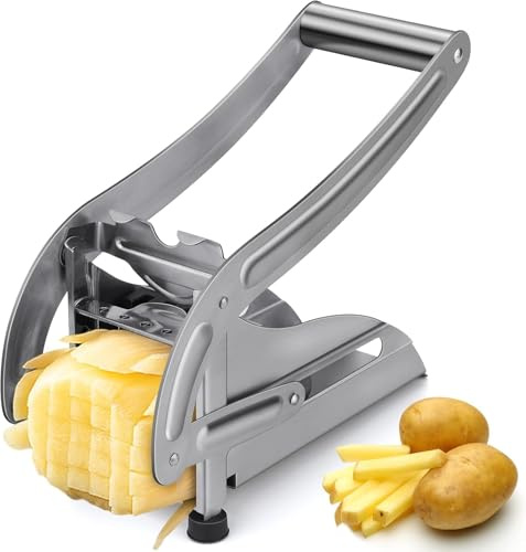Potato Cutter, Professional Potato Cutter, a Vegetable Cutter with Two Stainless Steel Blades, Ideal for Cutting Potatoes, Cucumbers and Other Vegetables and Fruits