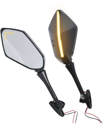 Für CBR600RR (2003–2019) Und CBR 1000RR (2004–2007), Paar Motorrad-Rückspiegel Mit LED-Blinkern, Schwarz-Carbon(Black)