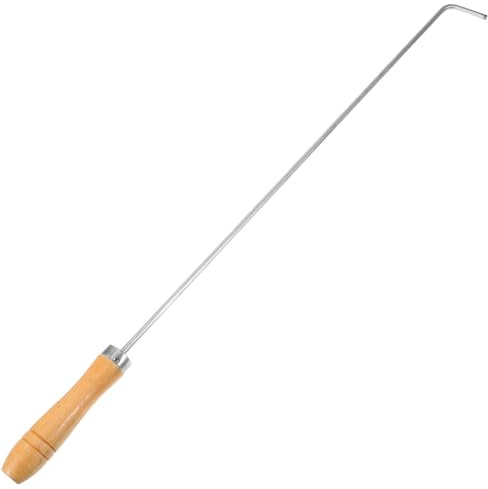 TOPPERFUN Feuerhaken aus Edelstahl 201, 5mm Stark 55cm Lang Kaminhaken und Feuerstellen Schürhaken für Grill und Lagerfeuer im Freien