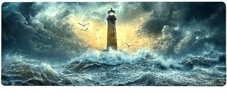 Large Mouse Mat, 50x100cmx3mm, Gaming Mouse Pad, Rubber Base, Stitched Edges, Water Resistant Easy Clean, For All Types, Extend Desktop Protection, Office Men's Gifts, Watchtower Sunset D1YY-713