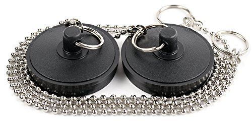 LinesOne Rubber Tub Stopper 1.75 with Chain 1-3/4 inches Pack of 2 Plugs