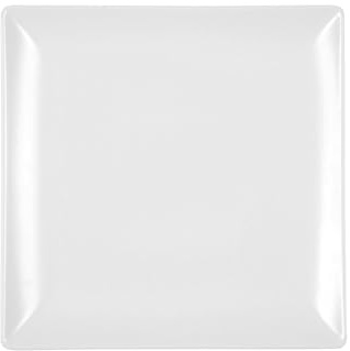 H&H Boston Set 6 Platos Llanos en Cerámica Stoneware Blanco 24x24 Cm
