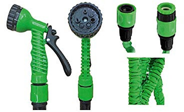 Flexibler Gartenschlauch, 100 FT 30m Wasserschlauch Flexischlauch Gartenschlauch, Flexi Wonder Flexi Gartenschlauch Bewässungs Schlauch Dehnbar Schlauch mit 7 Funktionen Gartenbrause (Green)