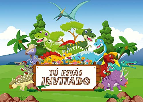 Edition Colibri 10 Invitaciones en español “Dinosaurio“: Juego de 10 Invitaciones para el cumpleaños Infantil/Fiesta (11049 ES)