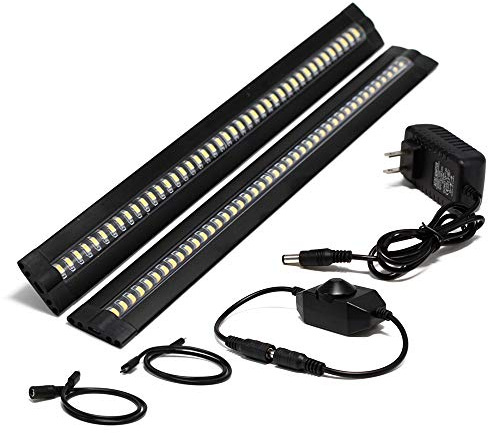 13 inch LED Under Cabinet Lighting, 12V 10W Ultra Thin Plug-in Counter Light, Dimmable Warm White, CRI90 Under Counter Lights for Kitchen, Shelf, Workbench, Cupboard