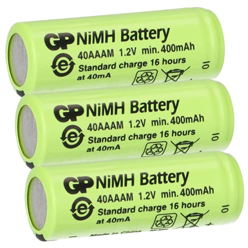 3er Sparset GP Akku 2/3 AAA 1,2V / 400mAh GP40AAAM Micro NiMH Akku Höhe 29,7mm wiederaufladbar. Achtung 2/3AAA - Keine AAA Batterien